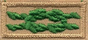 Scouter's Training Award patch (green & green square knot on a khaki background)