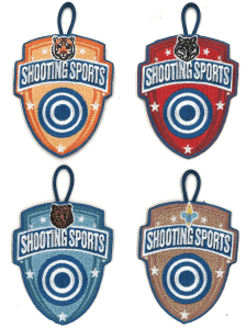 Cub Scout Shooting Sports Award patches (4 patches - Tiger, Wolf, Bear, Webelos)