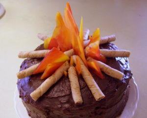 log fire cake