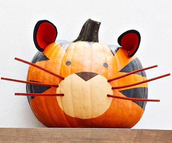 How about a painted pumpkin for your cute little Tiger Cub? No knives = extra safe. -Source: http://bit.ly/1tIFjZ9