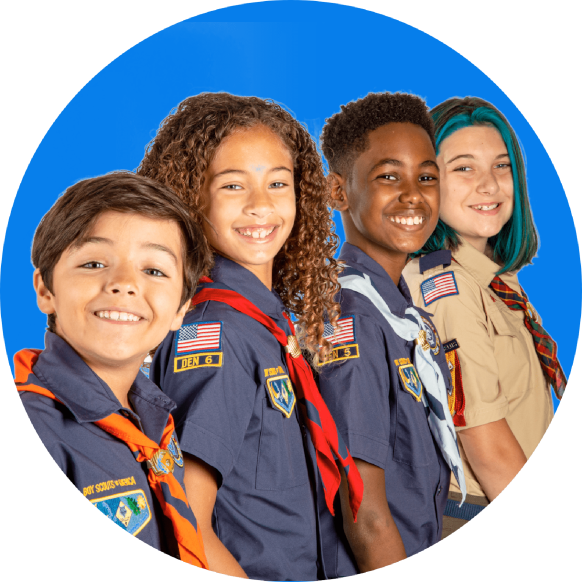 Cub Scout Group Smiling